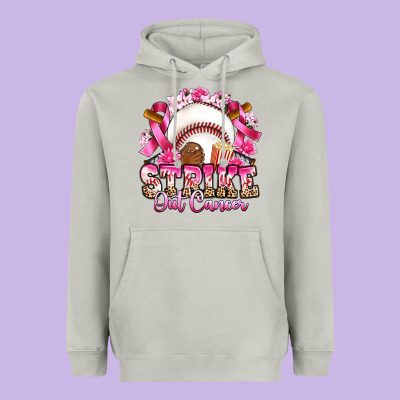 Strike Out Cancer Baseball Heavyweight Hoodie Designed By Artiststas