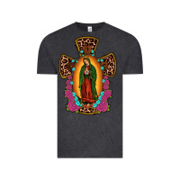 Vintage Black our lady of guadalupe cross Vintage Tee - JahusDesignShop