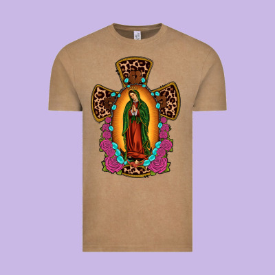Our Lady Of Guadalupe Cross Vintage Tee Designed By Jahusdesignshop