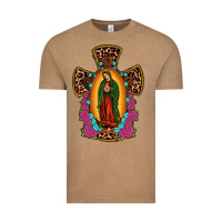 Vintage Coffee our lady of guadalupe cross Vintage Tee - JahusDesignShop
