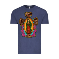 Vintage Denim our lady of guadalupe cross Vintage Tee - JahusDesignShop