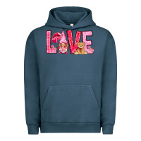 Pigment Midnight Navy Love with gnome Valentine's Day Urban Hoodie - HowdyJamesFarm
