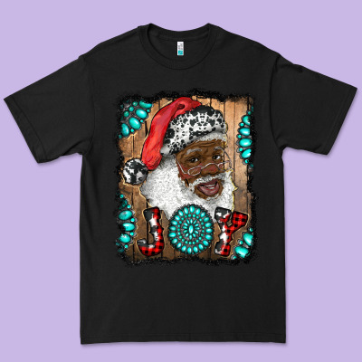 African American Santa Joy Premium Tee Designed By Ranaportraitstore