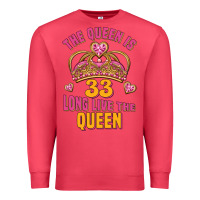 Cardinal the queen is 33 long live the queen Premium Sweatshirt - Jasminsmagicworld