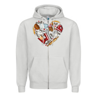 Dove Grey bake tools hearts Zipper Hoodie - NancyCooperArtShop