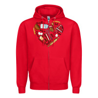 Red bake tools hearts Zipper Hoodie - NancyCooperArtShop