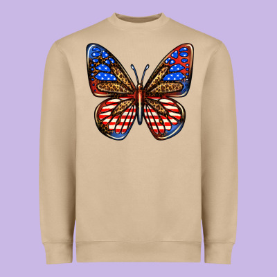 4th Of July Butterfly Heavyweight Sweatshirt Designed By Bundleandbundleshop