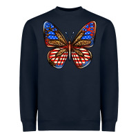 Navy 4th of july butterfly Heavyweight Sweatshirt - BundleAndBundleShop
