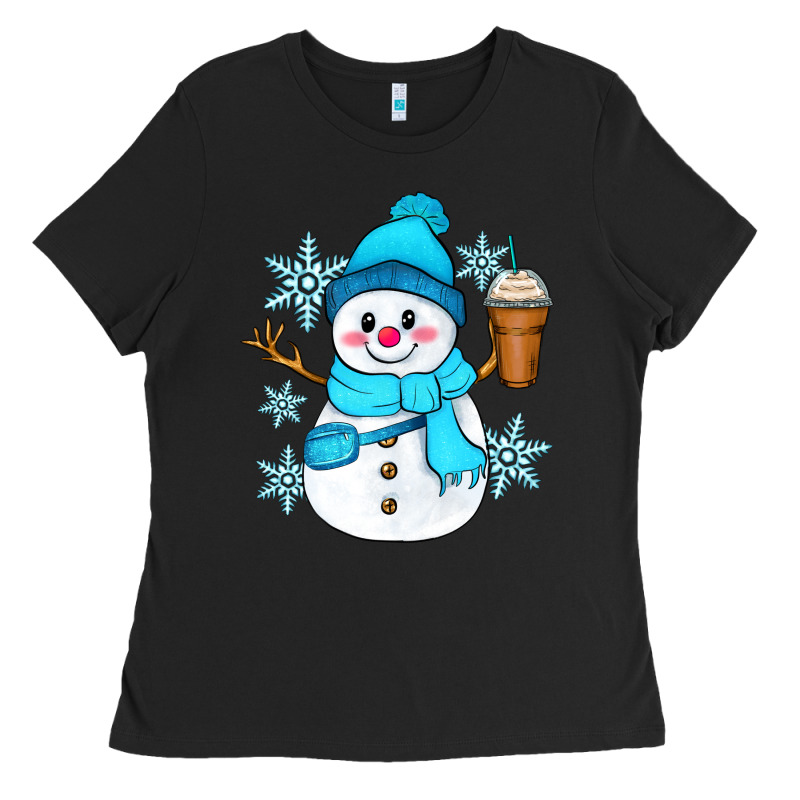Cute Snowman Ladies Tee by Zillion Design Studio | Teevron