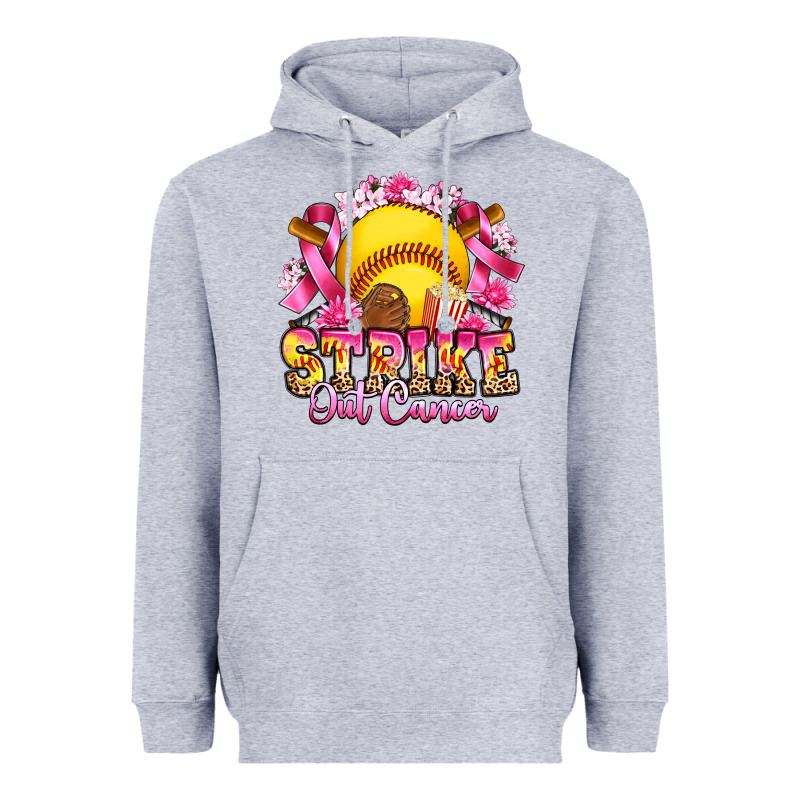 Strike Out Cancer Softball Heavyweight Hoodie by Artiststas | Teevron