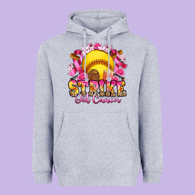 Strike Out Cancer Softball Heavyweight Hoodie Designed By Artiststas