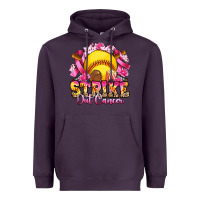 Plum strike out cancer softball Heavyweight Hoodie - Artiststas