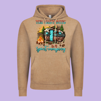 The Best Days Are Spent Camping Vintage Hoodie Designed By Jahusdesignshop