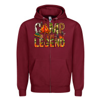 Burgundy camp fire legend Zipper Hoodie - NancyCooperArtShop