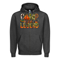 Charcoal Heather camp fire legend Zipper Hoodie - NancyCooperArtShop