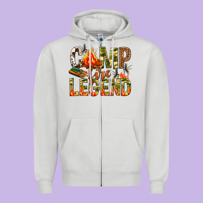 Camp Fire Legend Zipper Hoodie Designed By Nancycooperartshop
