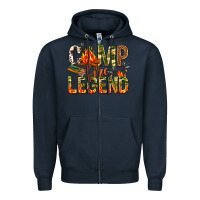 Navy camp fire legend Zipper Hoodie - NancyCooperArtShop