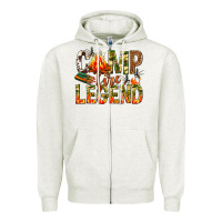 Oatmeal Heather camp fire legend Zipper Hoodie - NancyCooperArtShop