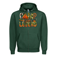 Sports Green camp fire legend Zipper Hoodie - NancyCooperArtShop