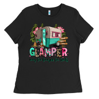 Black glamper way too boujee for tents 2 Ladies Tee - RanaPortraitStore