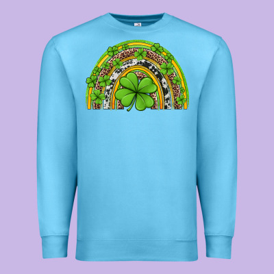 Western St Patricks Rainbow Premium Sweatshirt Designed By Jasminsmagicworld