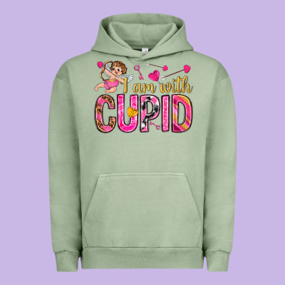 I Am With Cupid I Am With Cupid Valentine's Day Urban Hoodie Designed By Howdyjamesfarm