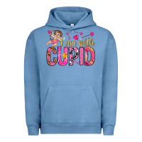 Pigment Pebble Blue i am with cupid I am with Cupid Valentine's Day Urban Hoodie - HowdyJamesFarm