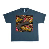 Midnight Navy flower leopard school bus seamless pattern Urban Heavy Tee - BundleAndBundleShop