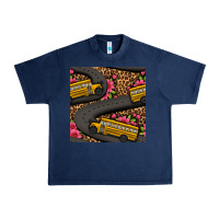 Navy flower leopard school bus seamless pattern Urban Heavy Tee - BundleAndBundleShop