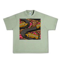 Oil Green flower leopard school bus seamless pattern Urban Heavy Tee - BundleAndBundleShop