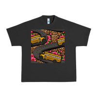 Pigment Black flower leopard school bus seamless pattern Urban Heavy Tee - BundleAndBundleShop