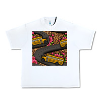 White flower leopard school bus seamless pattern Urban Heavy Tee - BundleAndBundleShop