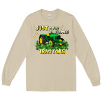 Mushroom just a boy who loves tractors Long Sleeve Tee - JahusDesignShop