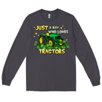 Smoke just a boy who loves tractors Long Sleeve Tee - JahusDesignShop