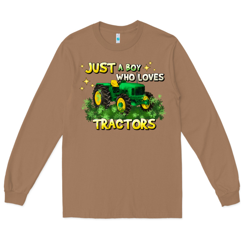 Just A Boy Who Loves Tractors Long Sleeve Tee by JahusDesignShop | Teevron