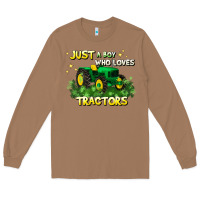 Toasted Coconut just a boy who loves tractors Long Sleeve Tee - JahusDesignShop