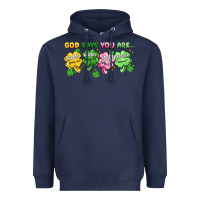 Navy st. patrick's day god says you are Heavyweight Hoodie - Artiststas