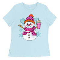 Baby Blue bougie snowman Ladies Tee - Zillion Design Studio
