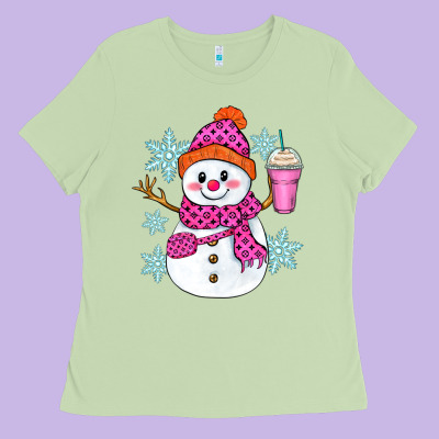 Bougie Snowman Ladies Tee Designed By Zillion Design Studio