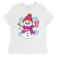 White bougie snowman Ladies Tee - Zillion Design Studio