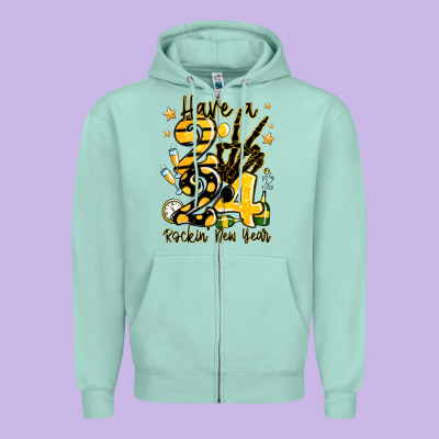 Have Rockin' New Year 2024 Zipper Hoodie Designed By Maliassmallbusiness