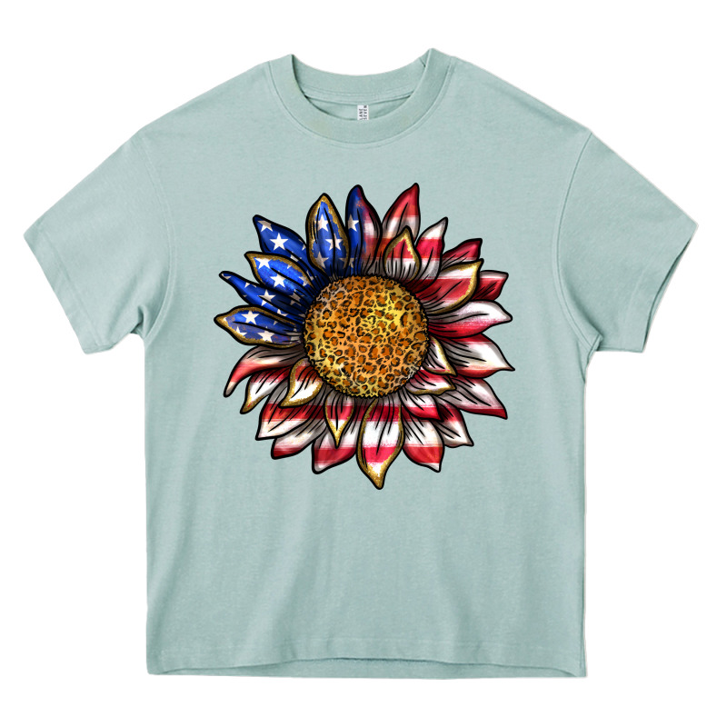 4th Of July Sunflower Heavy Core Tee by texasbilliewilder | Teevron