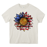 Cream 4th of july sunflower Heavy Core Tee - texasbilliewilder