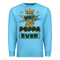 Ocean Blue world's best poppa ever Premium Sweatshirt - Jasminsmagicworld
