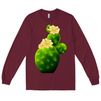 Burgundy texas cactus Long Sleeve Tee - LillyAllenDesigns