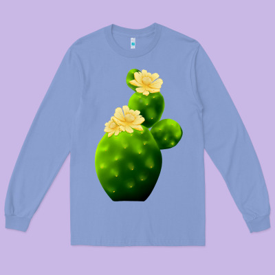 Texas Cactus Long Sleeve Tee Designed By Lillyallendesigns