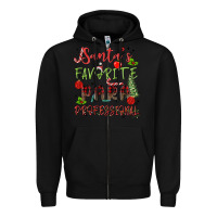 Black santa's favorite para professional Zipper Hoodie - MaliasSmallBusiness