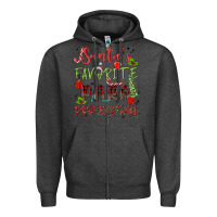 Charcoal Heather santa's favorite para professional Zipper Hoodie - MaliasSmallBusiness