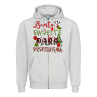 Dove Grey santa's favorite para professional Zipper Hoodie - MaliasSmallBusiness