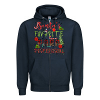 Navy santa's favorite para professional Zipper Hoodie - MaliasSmallBusiness